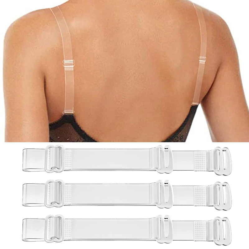 5 Pair Adjustable Invisible Transparent Clear Bra Strap 