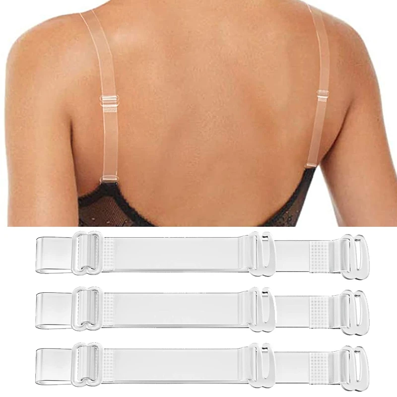 1-3 Pairs/set Clear Bra Straps Transparent Invisible Detachable Adjustable  Silicone Women's Elastic Belt Intimates