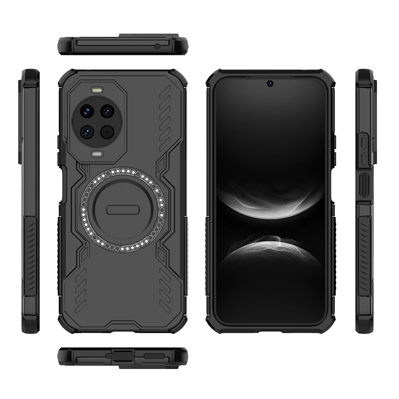 Enhanced Magnetic Air Cushion Anti-Drop Phone Case with Mecha Heat Dissipation