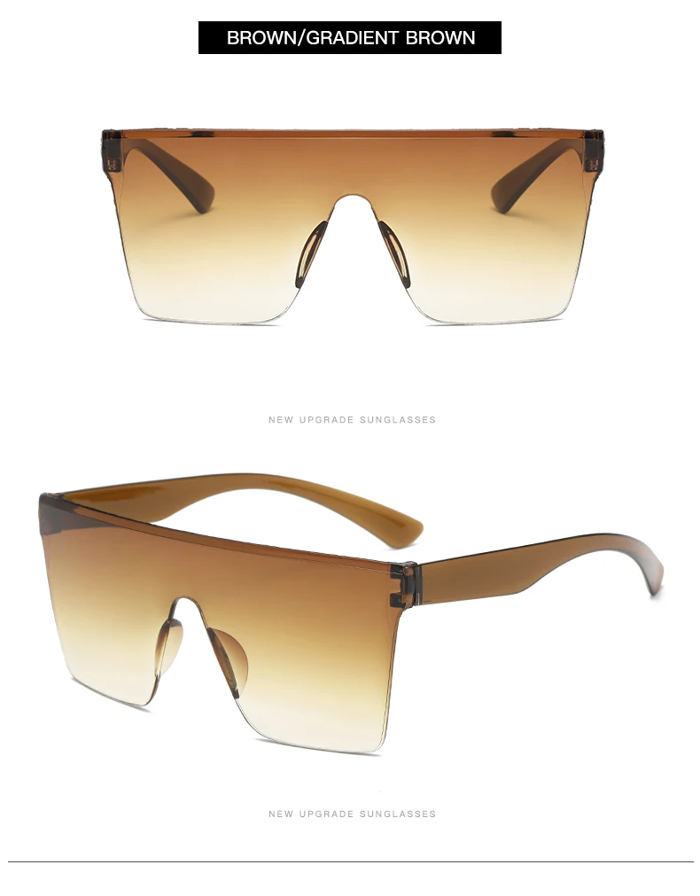 Mode Neue Verbunden Große Rahmen Sonnenbrille Ultra Quadratischen Rahmen Sonnenschutz Brillen Anti UV400 Driving Shades Weibliche – Detail 7