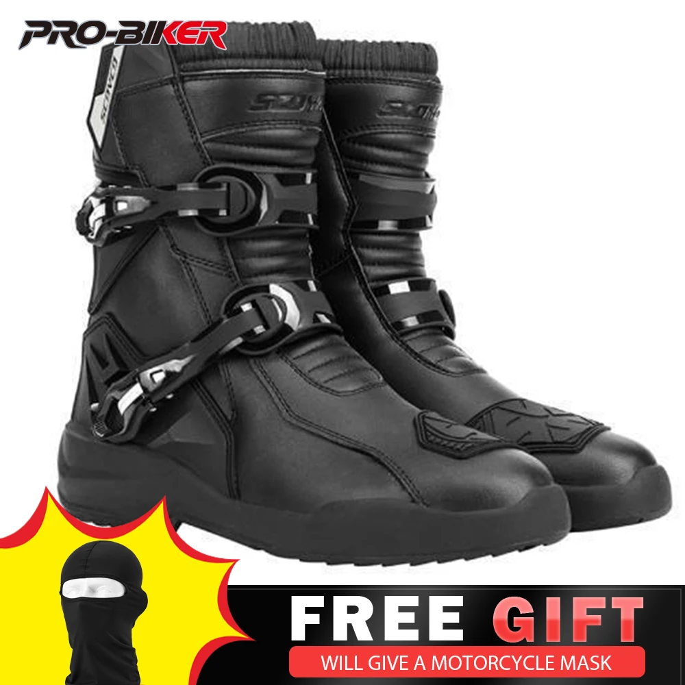 Wear-resistant Men's Biker Boots Anti-slip Motorcycle Boots Anti-fall Motocross Waterproof Motorcycle Protection Equipment motorcycle boots