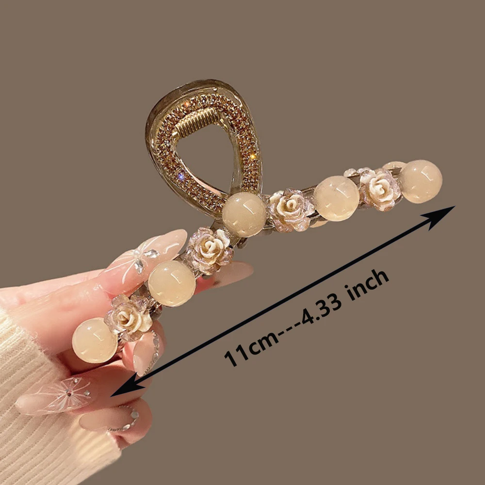 Women's Mini Round Pearl Hair Claw Clips