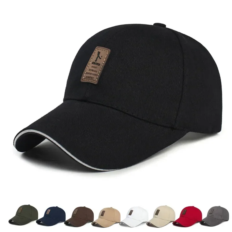 Baseball Cap Women Men Summer Structured Adjustable Snapback Sunhat Outdoor Sports Hip Hop Solid Cotton