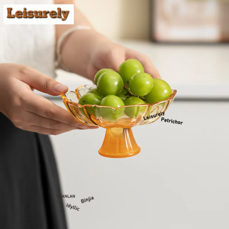 Lotus Azure Stone High Foot Fruit Dishes Zen Pastry Plate Candy Bar Trinket Dish Household Hospitality Dishes Drinkware Craft