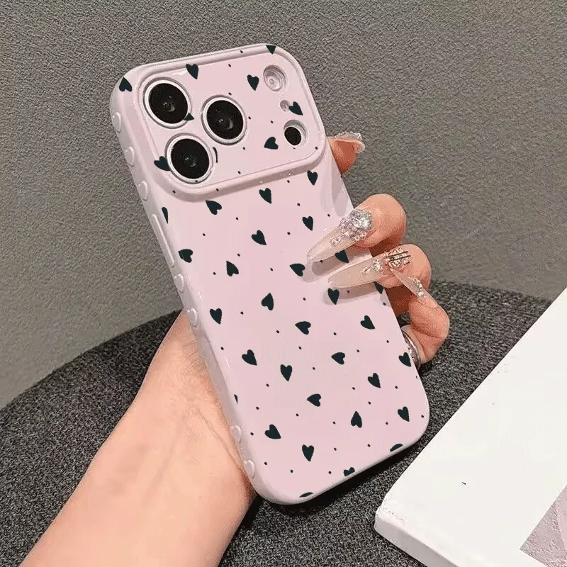 Cute Smile Daisy Case Cover | Side Love Heart Candy Color | Shockproof Soft Casing
