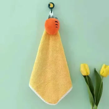 Coral Fleece Hangable Thicken Towel CartoonTowel Cute Absorbent Hand Towels Cleaning Cloth Rag Handkerchief