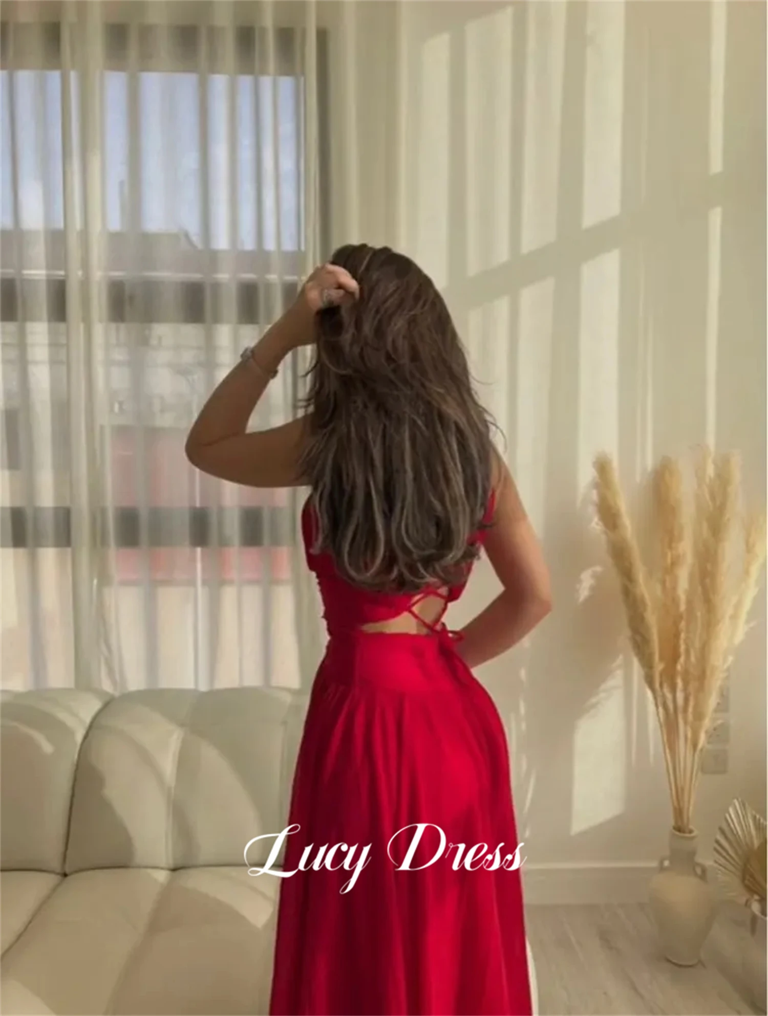 

Lucy Party Dress Graduation Gown V-neck Chiffon Red Luxurious Evening Dresses 2024 Luxury Robe De Soiree Femmes Ball Gowns