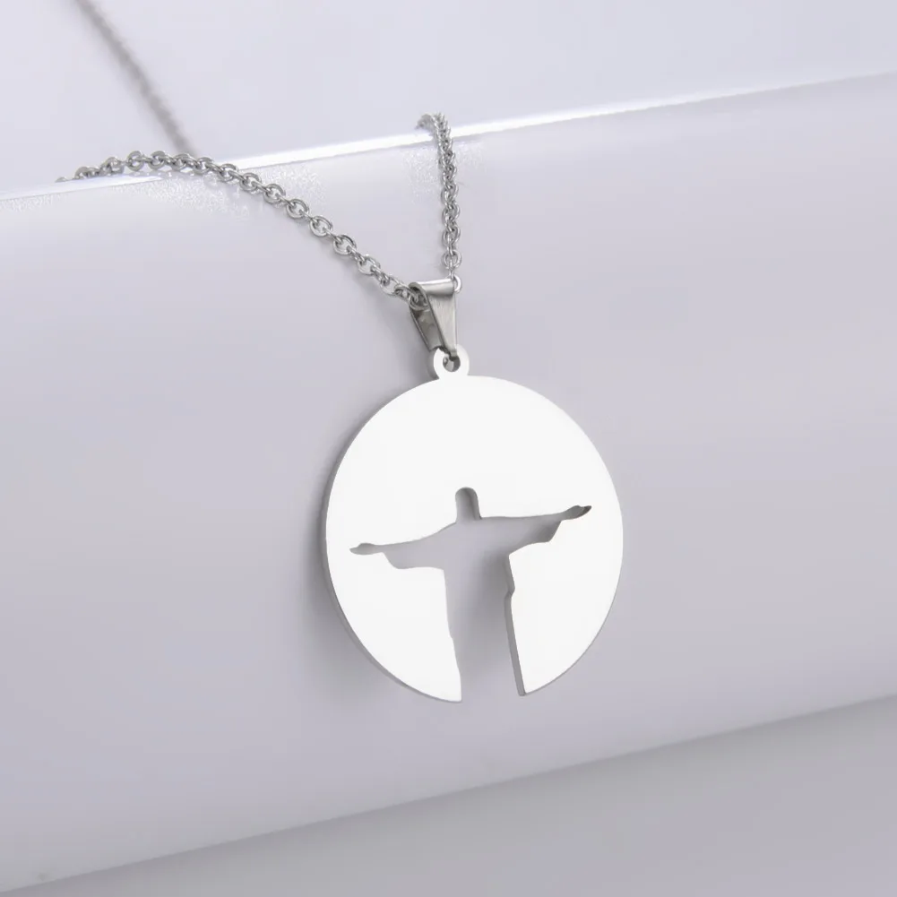 Dawapara Jesus Kruzifix Kreuz Halskette Religiöse Bibel Gebet Christus Der Erlöser Statue Anhänger Edelstahl Religiöses Geschenk – Detail 12