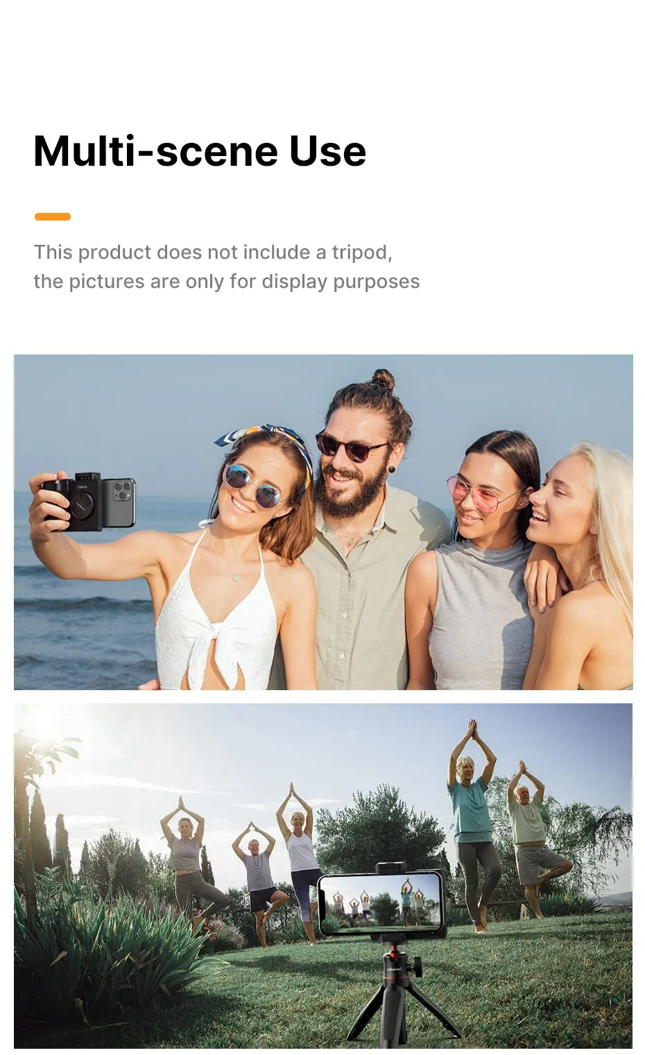 Perche à selfie portable Bluetooth avec obturateur de téléphone pour la photographie Vlog iOS Android