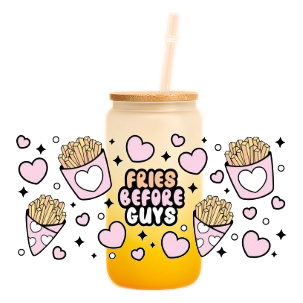 맞춤형 인쇄 전사 라벨, 16 OZ UV DTF 리브비 컵 랩, 투명 백 DIY 3D 전사 스티커 데칼, 저렴한 가격, 500 개 도매