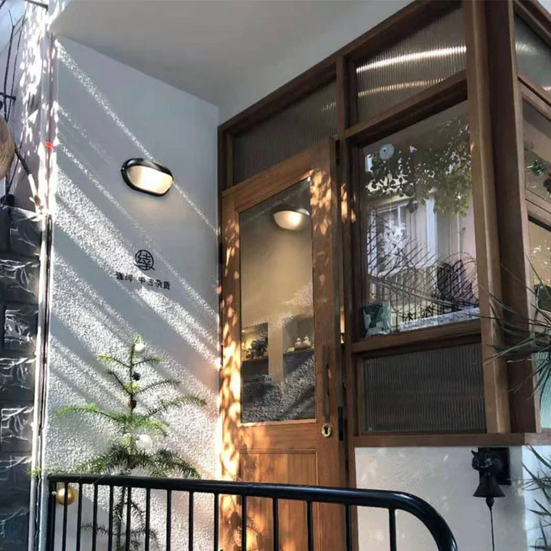 Retro E27 Industrial Wall Lights Outdoor Waterproof Exterior Glass Wall Lamp for Garden Yard Porch Corridor Vintage Oval Sconce