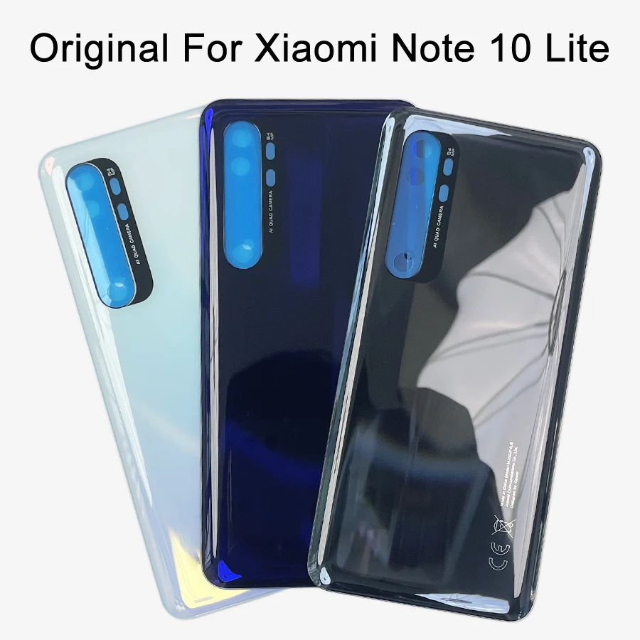 

Original Best Back Battery Cover Housing For Xiaomi Mi Note 10 Lite Note10 Lite Door Rear Case Lid Phone Chassis with Adhesive