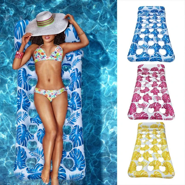 Inflatable Pool Float Pool Floaties Raft Floating Pool Lounger Lounge Water  Float With Headrest Sun Tanning Float Water Floaty - AliExpress
