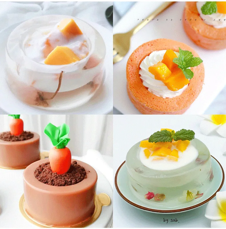 Description Picture 3 of item6 Cavity Small Round Cup Candle Mold Dessert Pudding Mousse Cake Baking Utensils Home Decoration Candle Cup Baking Mold