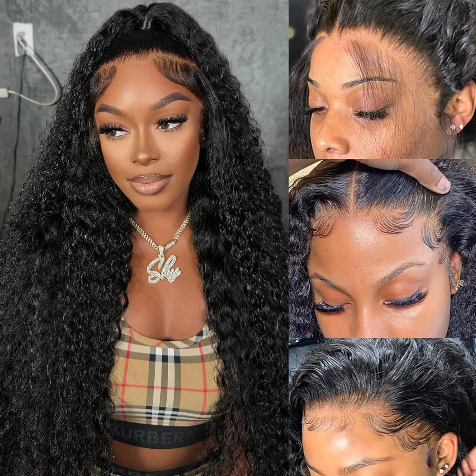 250 Density Loose Deep Wave 13x6 Lace Front Human Hair Wigs Brazilian 30 40 Inches Curly Water Wave HD 13x4 Lace Frontal Wig 3