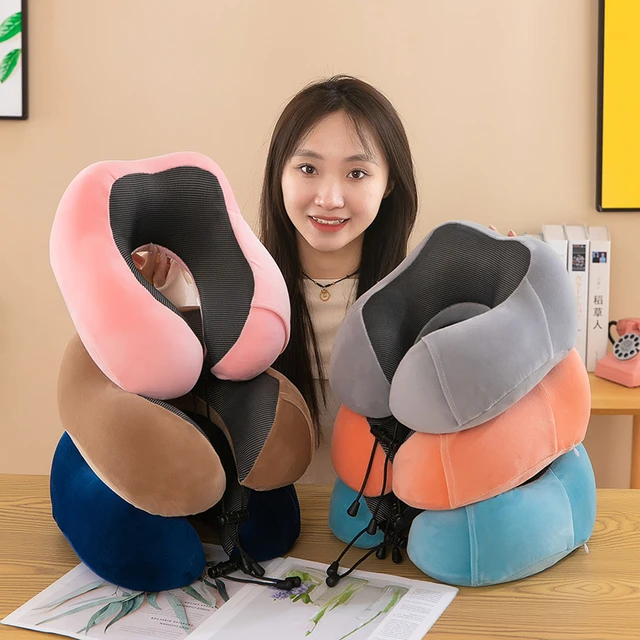 Travel Pillow Memory Foam U-shaped Cervical Neck Pillow Lightweight  Traveling AA