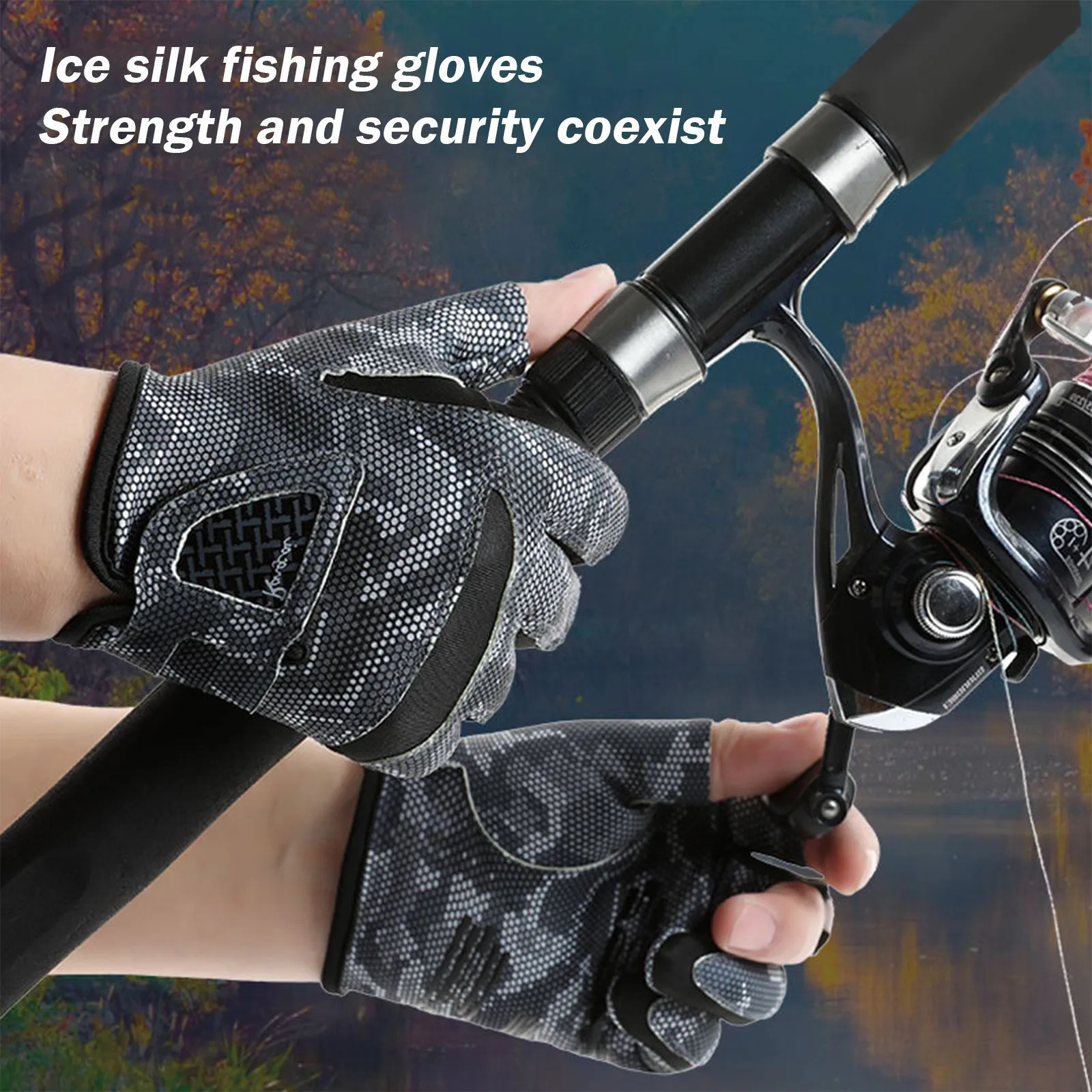 1 Pair Fishing Gloves For Men Anti Slip Summer Sun Protection Gloves Breathable 3 Finger Cut Gloves Fly Fishing Accessories