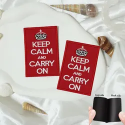 Keep Calm and Carry On High - Quality Embroidery Patches - Versatile DIY Accessories (BH64 - 1 Velcro 2pcs)