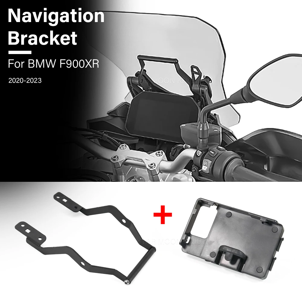 Navigation Bracket Kit For BMW F 900 XR F900XR F 900 2020- Motorcycle Windshield FAIRING BRACKET Wireless Charging Phone Holder f900 xr kickstand foot side stand extension pad support plate enlarge stand motorcycle accessories for bmw f900xr f 900 xr