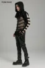 PUNK RAVE Men's Punk Sleeves Are Hollow Loop Straps Short Coat Handsome Cool Stand Up Collar Casual Mens Jacket Autumn 4