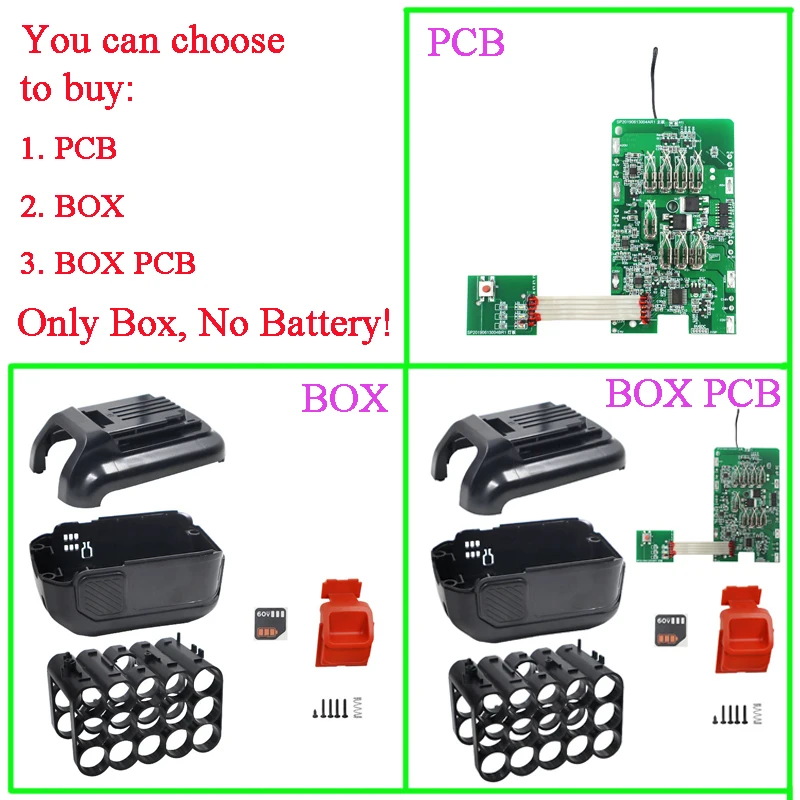 BD60V Li-ion Battery Plastic Case PCB Charging Protection Circuit Board For BLACK  DECKER 60V Lithium