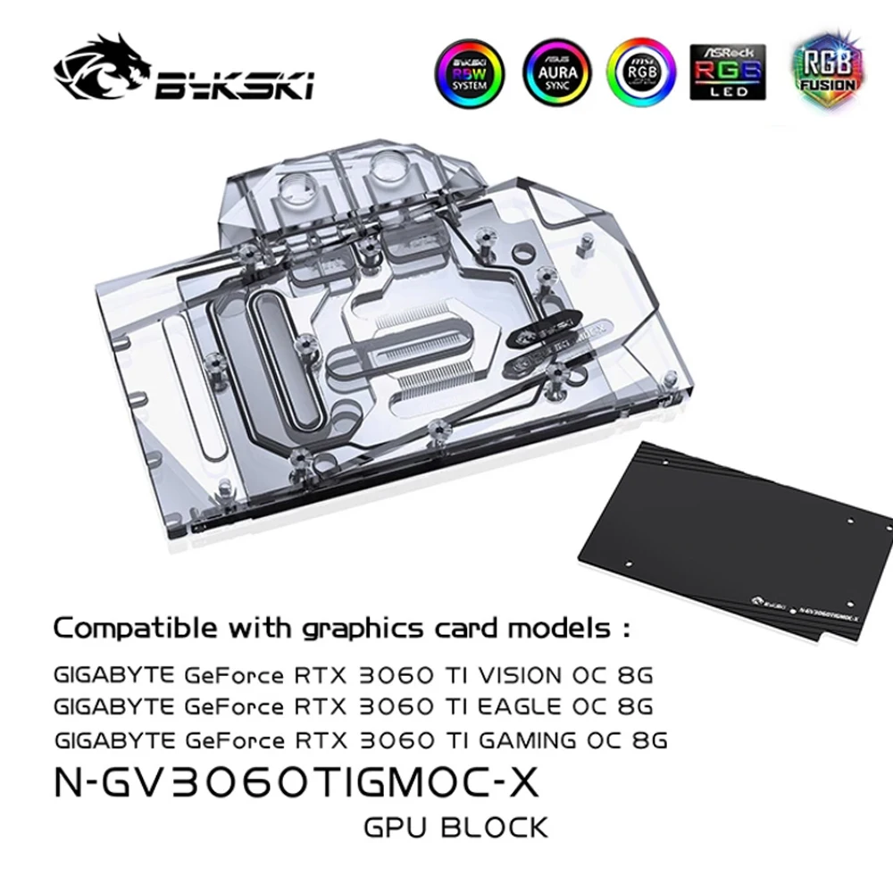 Bykski 3060ti Gpu Water Cooling Block For Gigabyte Rtx 3060ti Gaming Oc