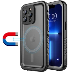 Waterproof Magnetic Underwater Diving Case with Built - in Screen Protector - iPhone 17 Pro (Frosted Black)