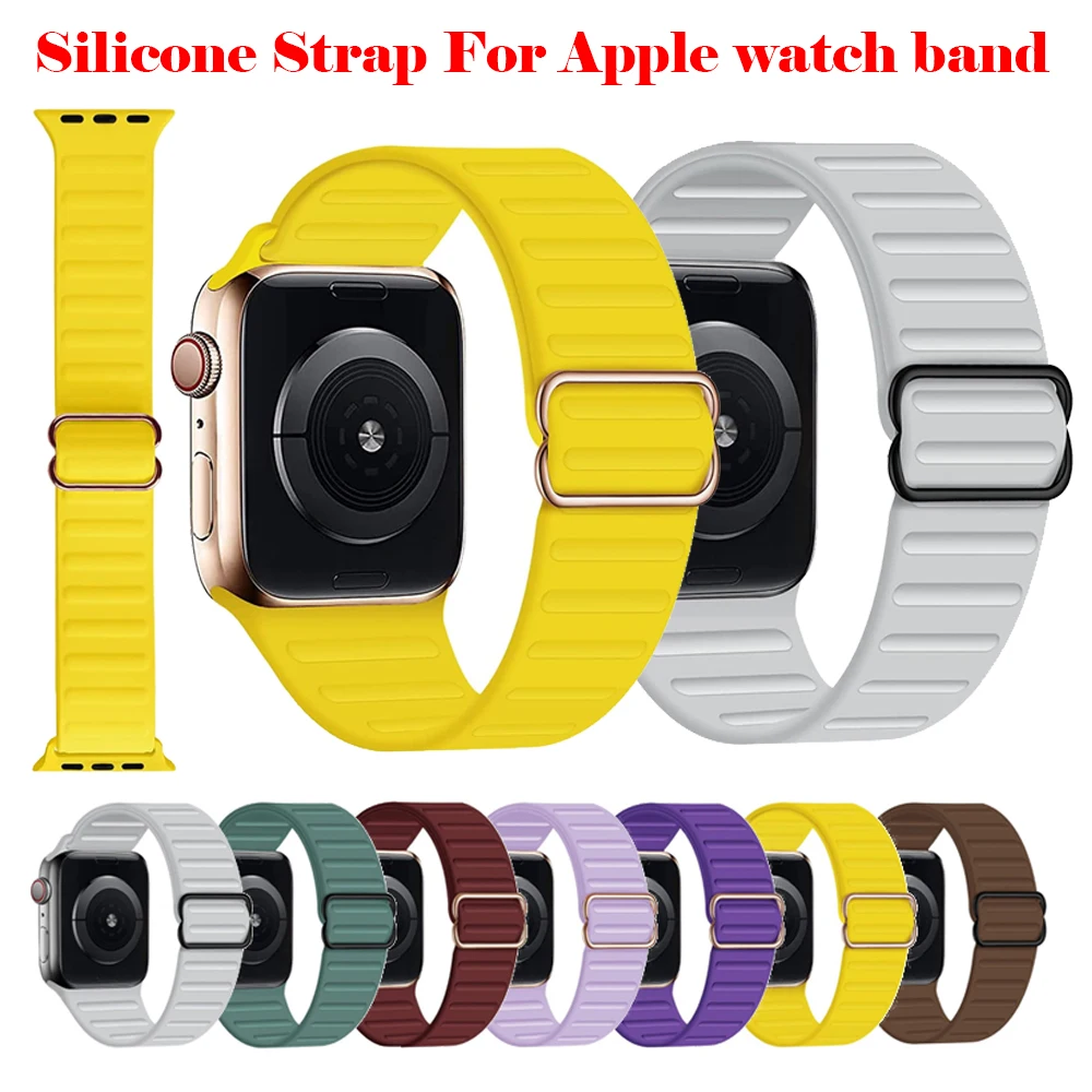 

Silicone Strap For Apple watch band 45mm 44mm 40mm 41mm 42mm 38mm 44 45 mm Bracelet correa iWatch Series 7 se 6 5 3 8 ultra 49mm