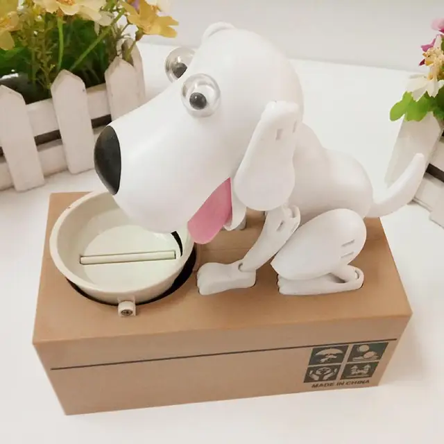 Cute Piggy Bank Hungry Eating Dog Coin Money Saving Box Piggy Bank Hungry Eating Dog Coin Money Saving Box Piggy Bank New 3