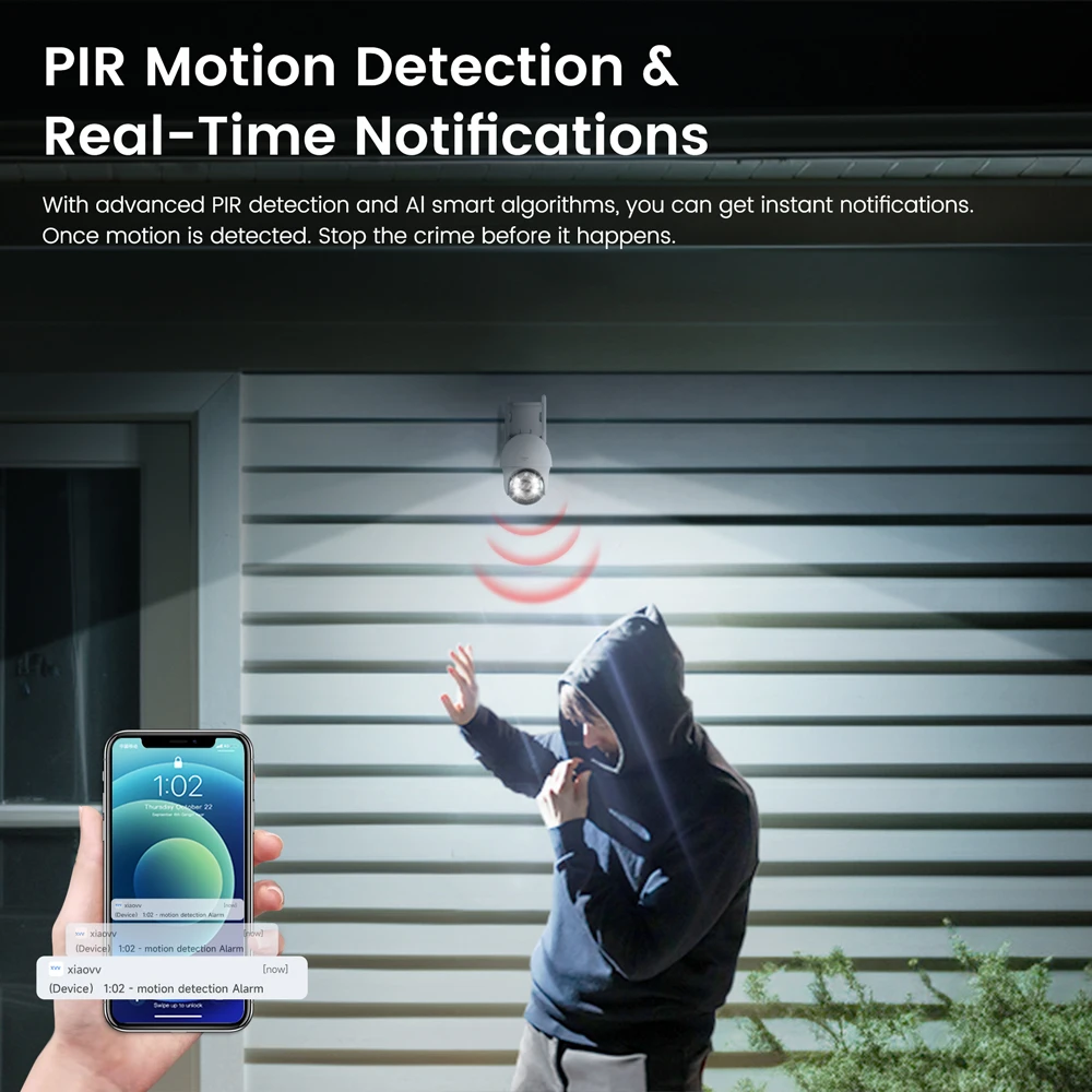 XIAOVV 4G SIM 3MP Starlight Outdoor Security PTZ Camera IP66 Waterproof with Two-Way Talk and Motion Detection Remote Monitoring 2
