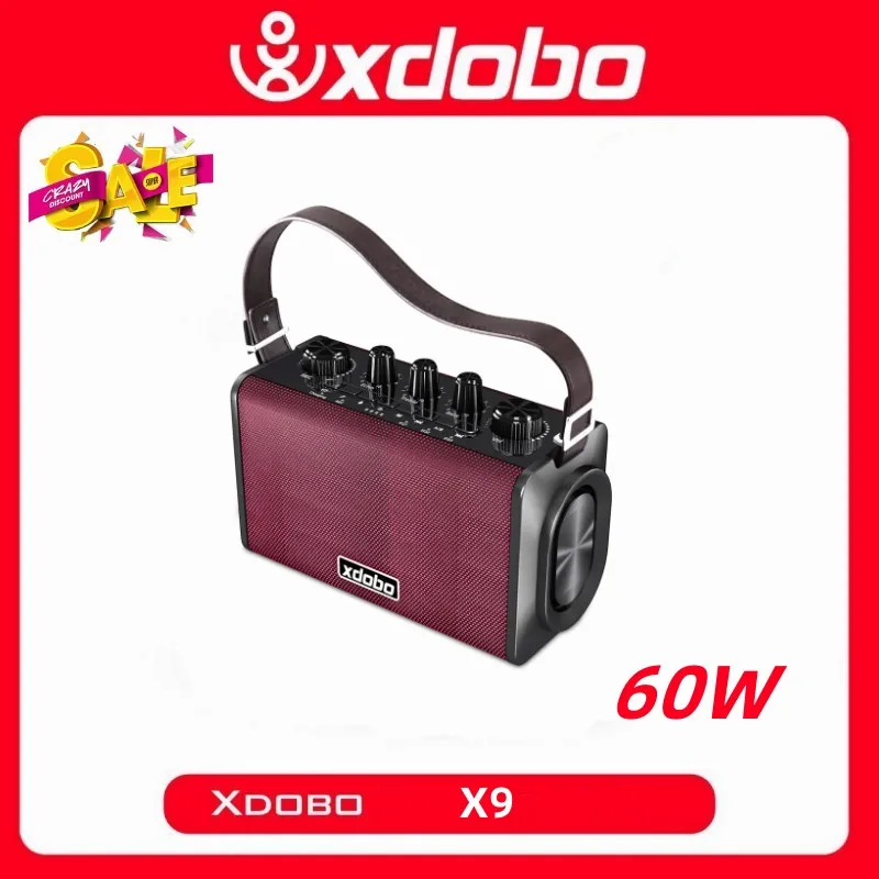 XDOBO X9 60W Bluetooth Portable Speaker Deep Bass Square Sounbar IPX5 Waterproof Subwofer Surround Sound with Microphone