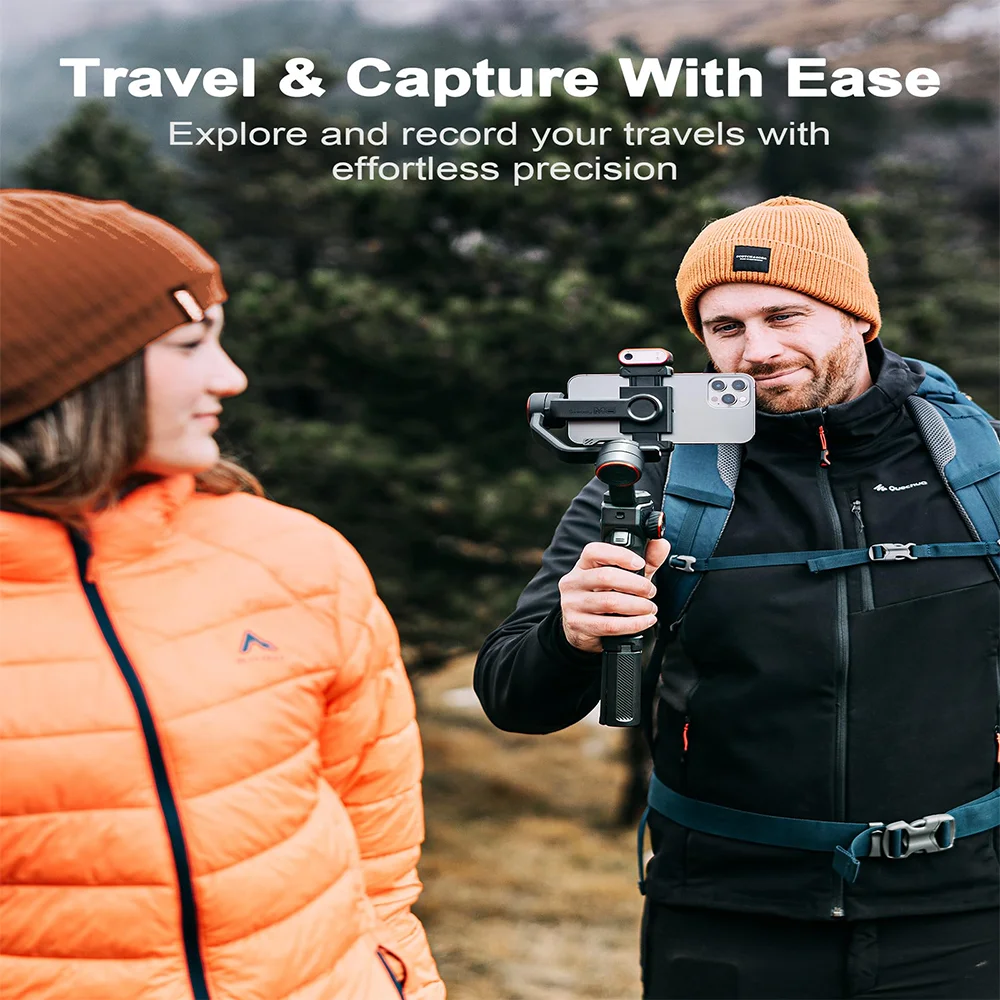 Hohem Official-website iSteady M6 3-Axis Gimbal Cell phone stabilizer with AI Magnetic Fill Light Full Color Video Record Vlogg smartphone stabilizer,camera gimbal