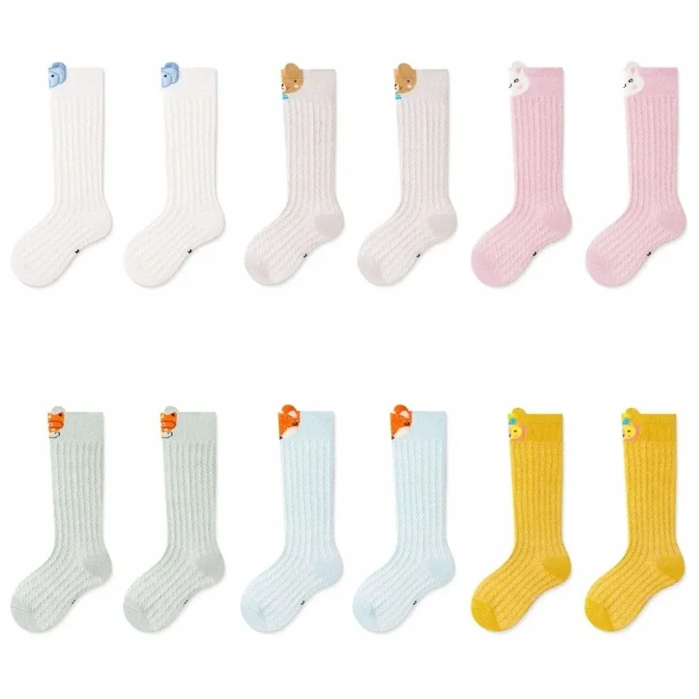 6Pairs Cute Cartoon Animal Calf Socks Baby Cute Toddle Infant Cotton Stockings Leg Warmer Mesh Above Knee Stockings Newborn