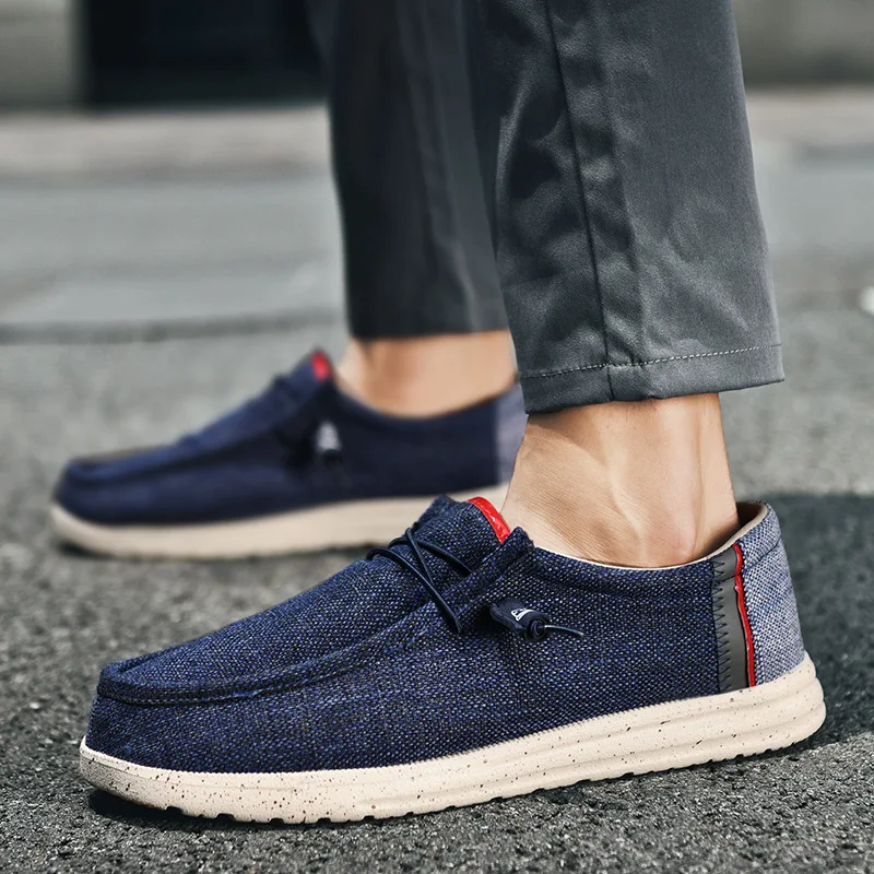 Men Casual Canvas Shoes Mens Loafers Breathable Slip on Flats Male Vulcanized Shoes Driving Shoes Plus Size 48 Walking shoe2024 2