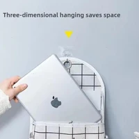 Fabric Hanging Storage Bag for Dormitory Wall Mounted Wall Door Bags Dual-Pocket Side Mesh Organizer Book Magazine Phone Holder 2