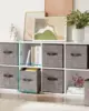 Storage Cubes, -Woven Fabric Bins with Double Handles, Closet Organizers for Shelves, Foldable, for Clothes 1