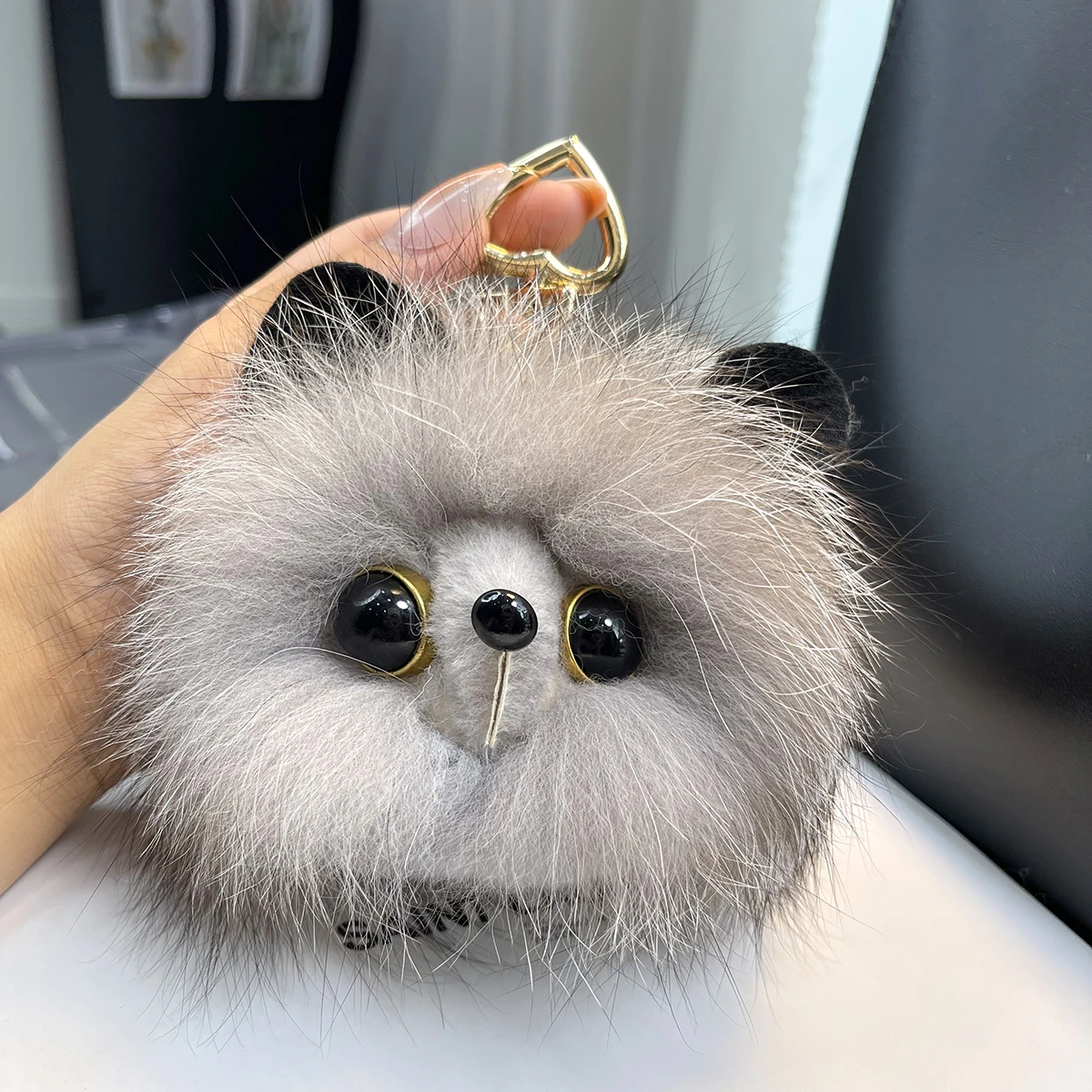 Porte-clés Mignon En Fausse Fourrure Renard - Pendentif Boule Peluche, Multicolore, Taille Unique