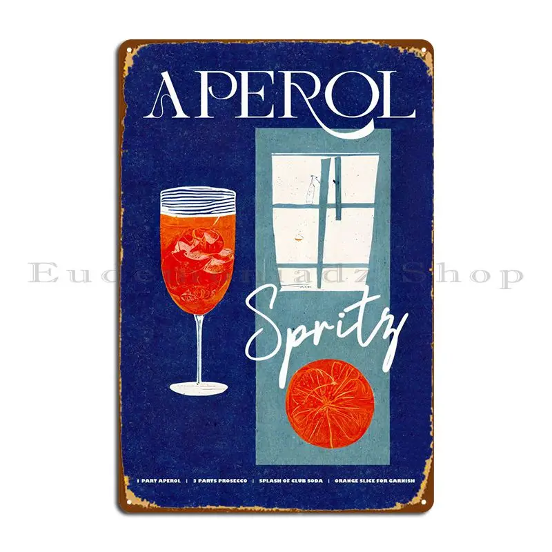 Aperol Spritz Blue Room Metal Sign Character Club Bar Wall Murale Garage Club Tin Sign Poster