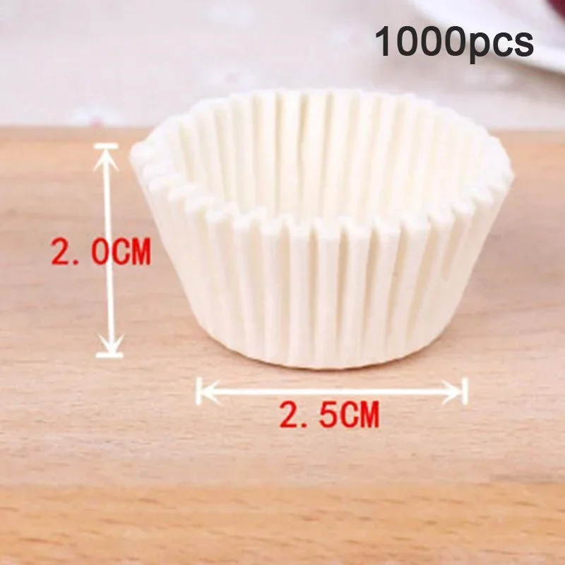1000 Stück Mini-Cupcake-Förmchen Aus Papier – Fettdicht, Ofengeeignet, Durchmesser 2,5 Cm, Höhe 1,7 Cm