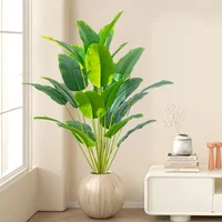 1pc Artificial Plants Large Tropical Palm Tree Fake Banana Plants Leaves Real Touch Plastic Monstera For Home Garden Party Decor 5