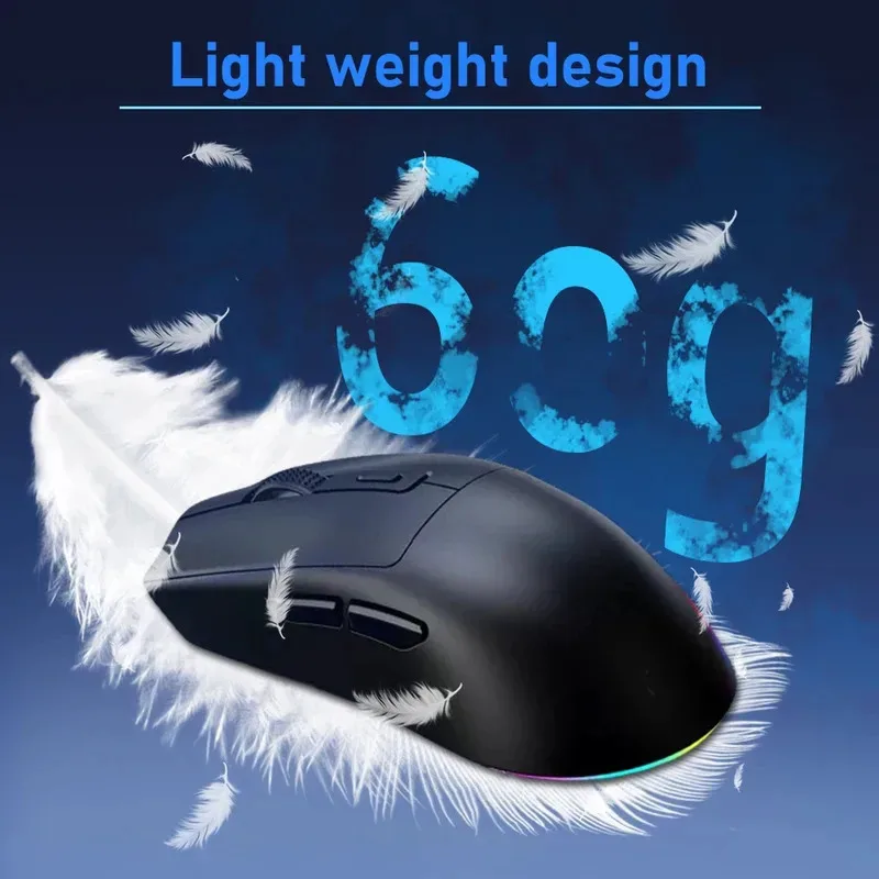 Gaming Mouse DPI Adjustable Rechargeable Wireless Mouse with Charging Dock Bluetooth 2.4G Dual Mode Backlight Ergonomic Design