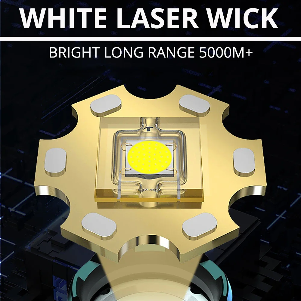 Description Picture 4 of item9900000 Lumen Led Sensor lamp 800w With Fluorescence lamp Flashlight Zoom Ip68 Waterproof Lamp For Camping, Hunting