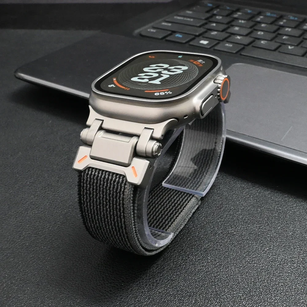 Фото Ремешок для Apple Watch Ultra, браслет из стали класса люкс для iWatch Series 9 8 7 6 5, 49 мм 45 мм 44 мм 42 мм №3