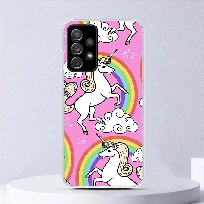 Pink Unicorn Rainbow Soft Phone Case Cover