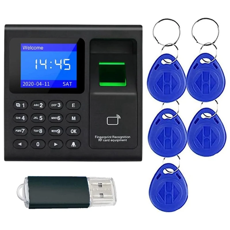 

Time Attendance Machine Fingerprint Password Time Clock For Employee With Finger Scan, RFID And PIN Punching In One Durable