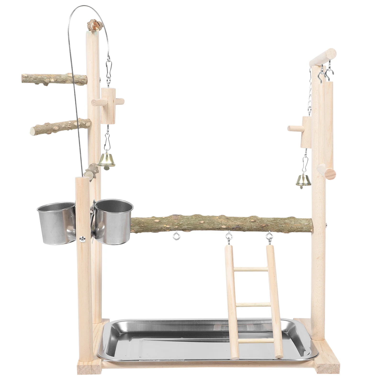 

Parrot Stand Cockatiel Play Gym Budgie Playground Parakeet Bird Perch Toys Swing Cage Rack Wooden Office