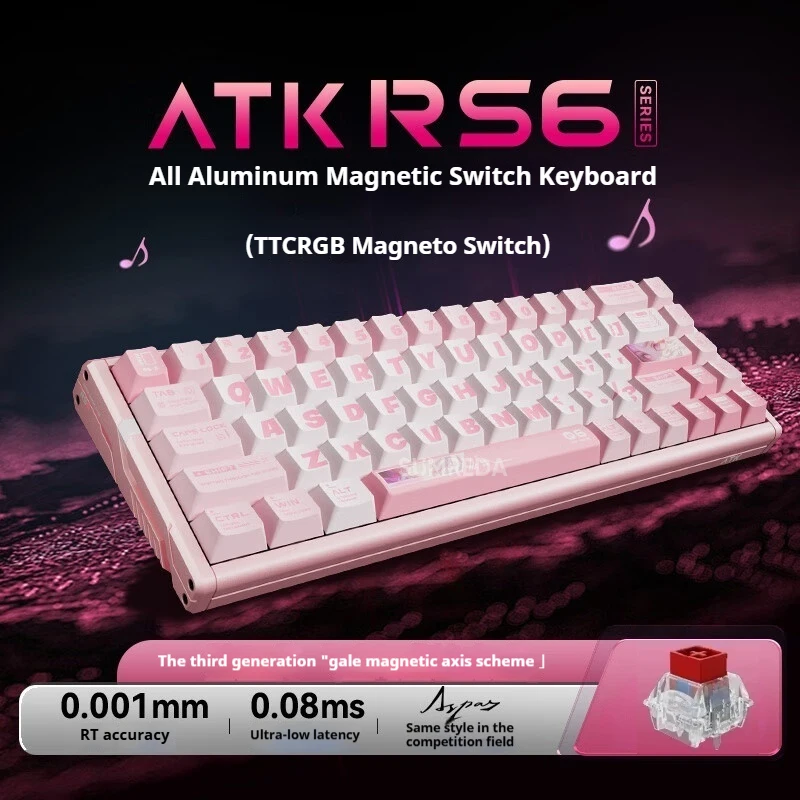 ATK RS6 ホワイト ATK RS6 Ultra Gaming Magnetic Switch Keyboard 0.001MM Rapid