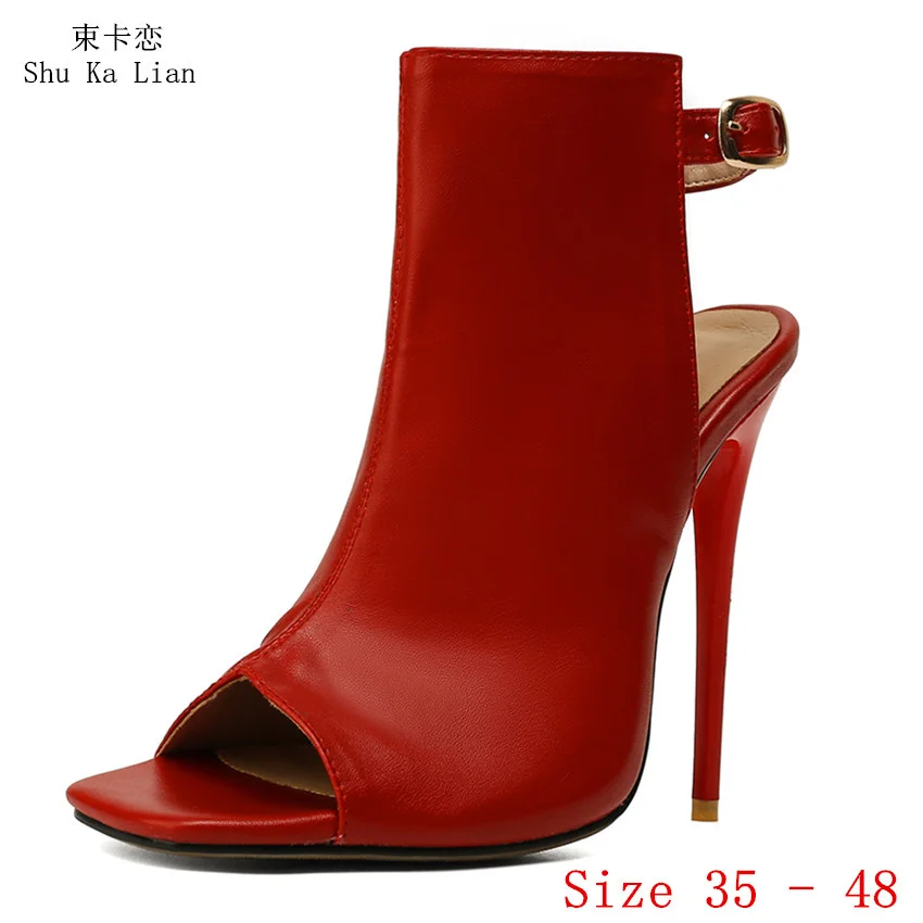 

Сандалии-гладиаторы на высоком каблуке 12 см, женские туфли-лодочки, женская летняя обувь с открытым носком, технические Размеры 35 - 48