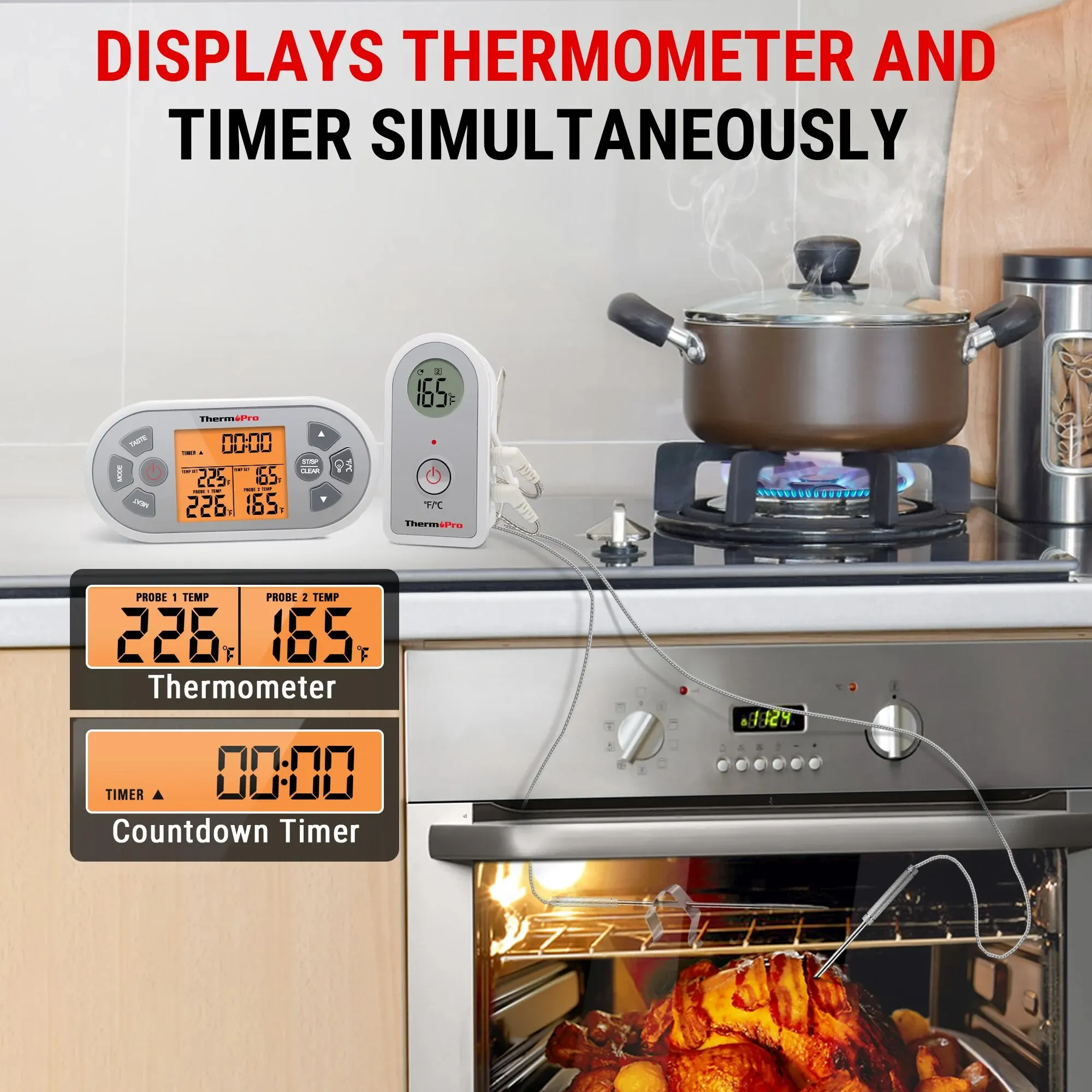 ThermoPro TP22S   κ Ʈ  LCD ÷ ٺť   µ, ֹ 丮, 90M, 300FT