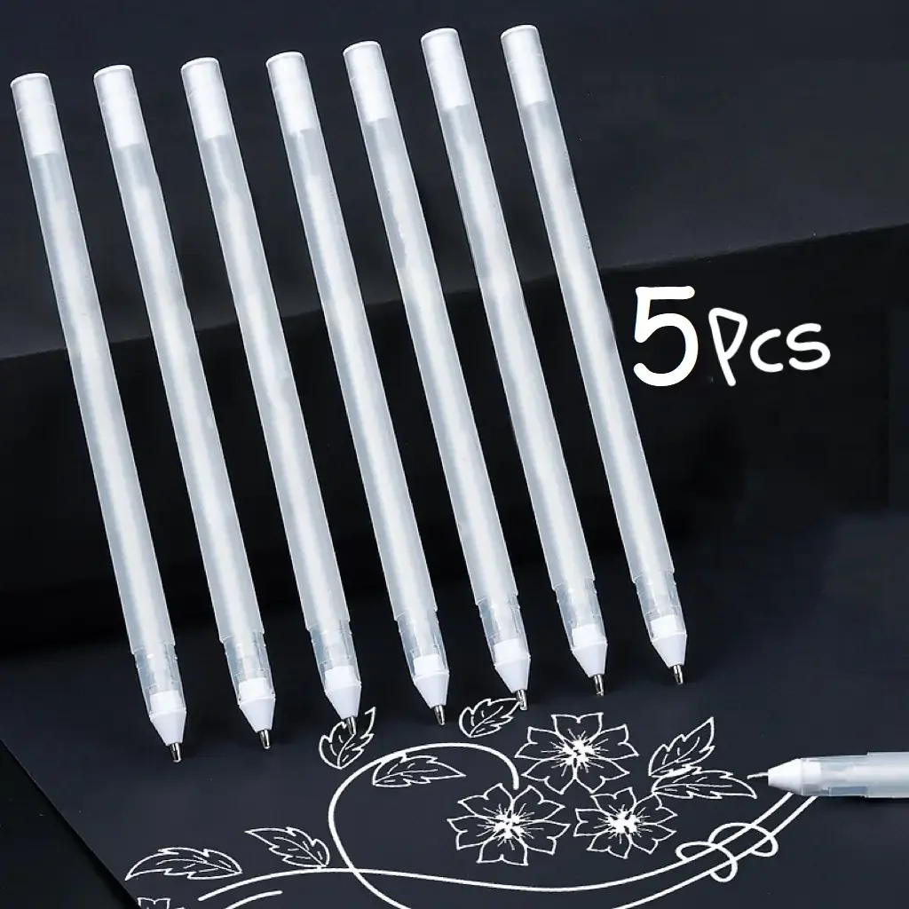 5pcs White Markers & Gel Pens - Perfect For Artists & Comic Drawers! 4